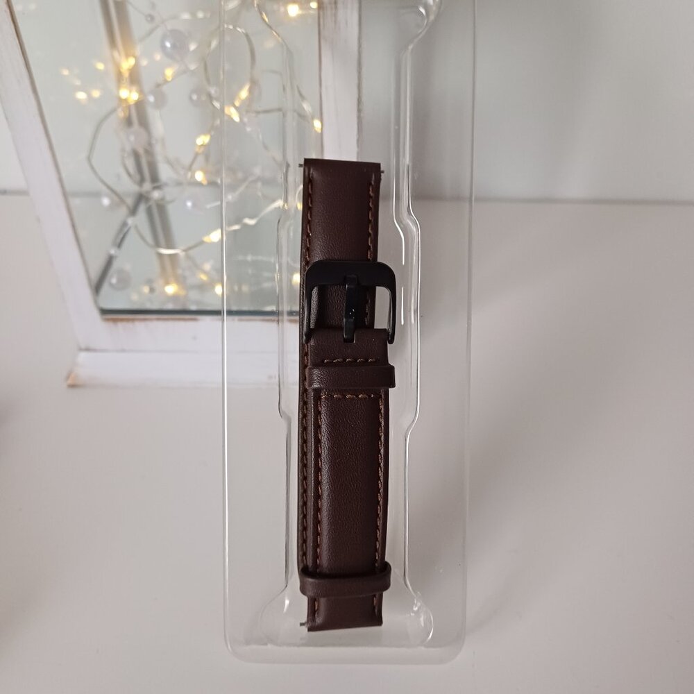 Coffee Brown Watch Band for Smart Watches with Quick Release Button Width 18 mm